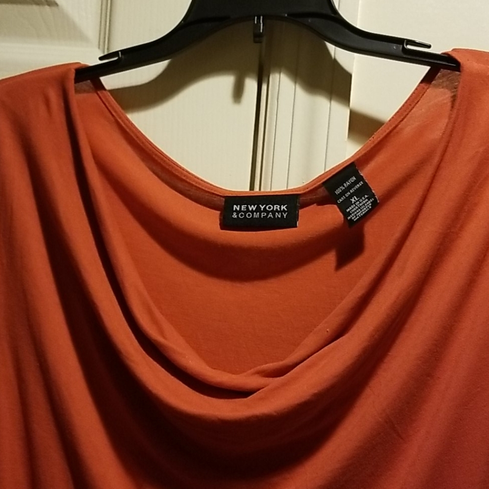 Orange Asymmeyrical shirt